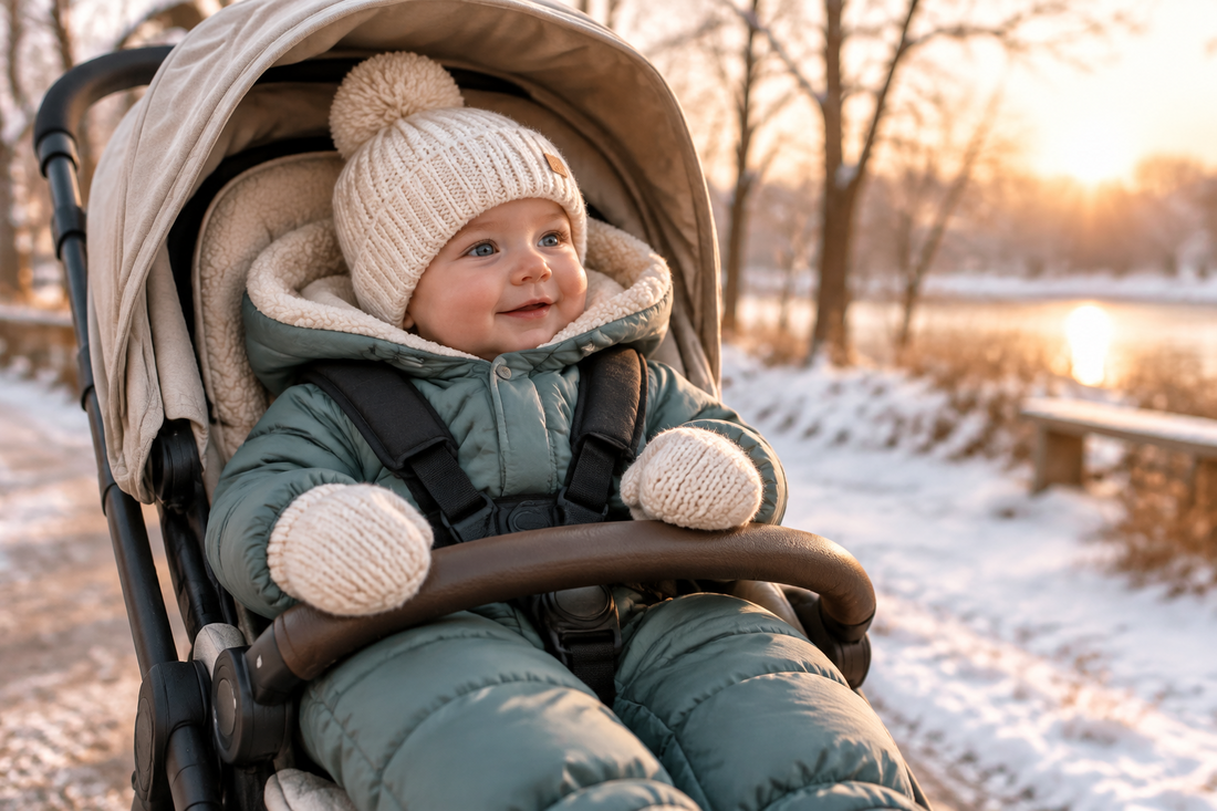 Comment habiller bébé en poussette en hiver : le guide par température