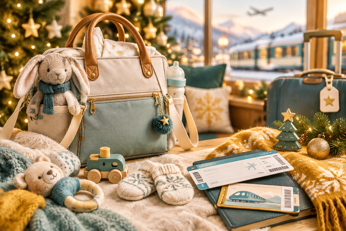 Voyager avec bébé pour les fêtes : la checklist complète (voiture, train, avion)