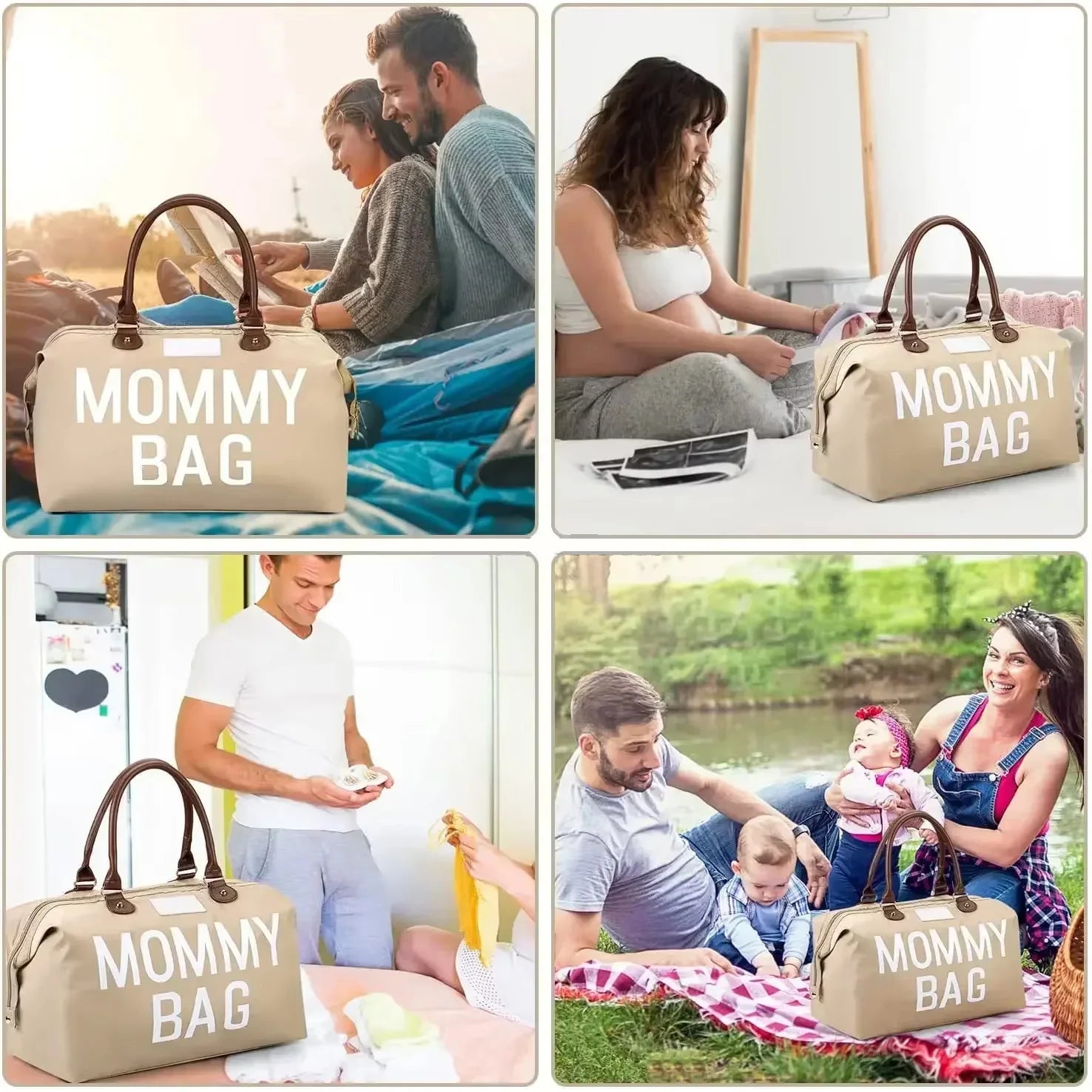 Sac à langer hobo en tissu – Grand format