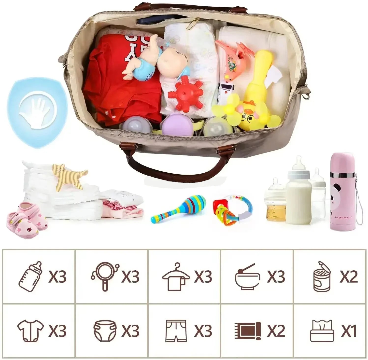 Sac à langer hobo en tissu – Grand format