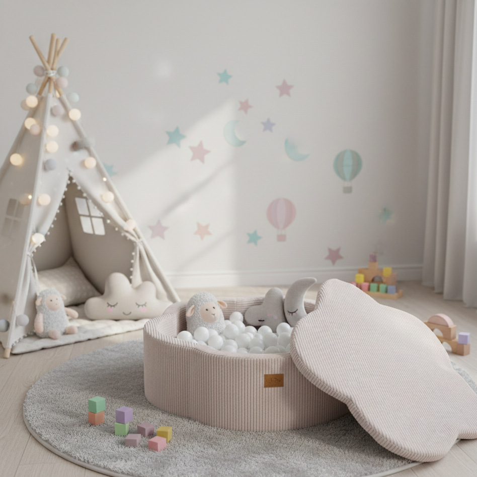 Piscine à balles en mousse – Aesthetic Flower écru