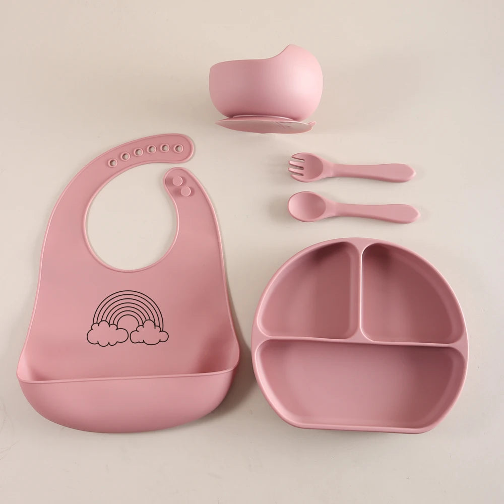 Ensemble de vaisselle en silicone pratique - mignon et sécurisé
