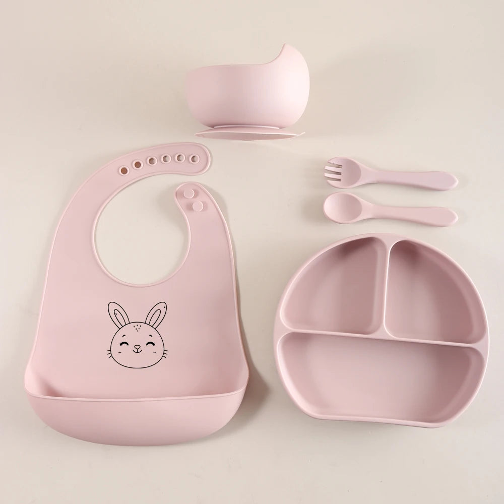 Ensemble de vaisselle en silicone pratique - mignon et sécurisé