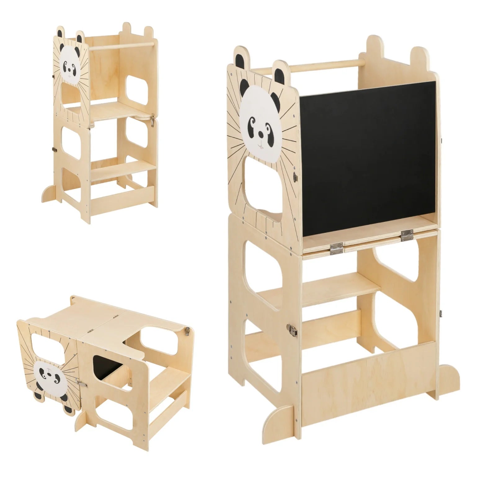 Tour d’apprentissage Montessori 3-en-1 – Évolutive & multifonction