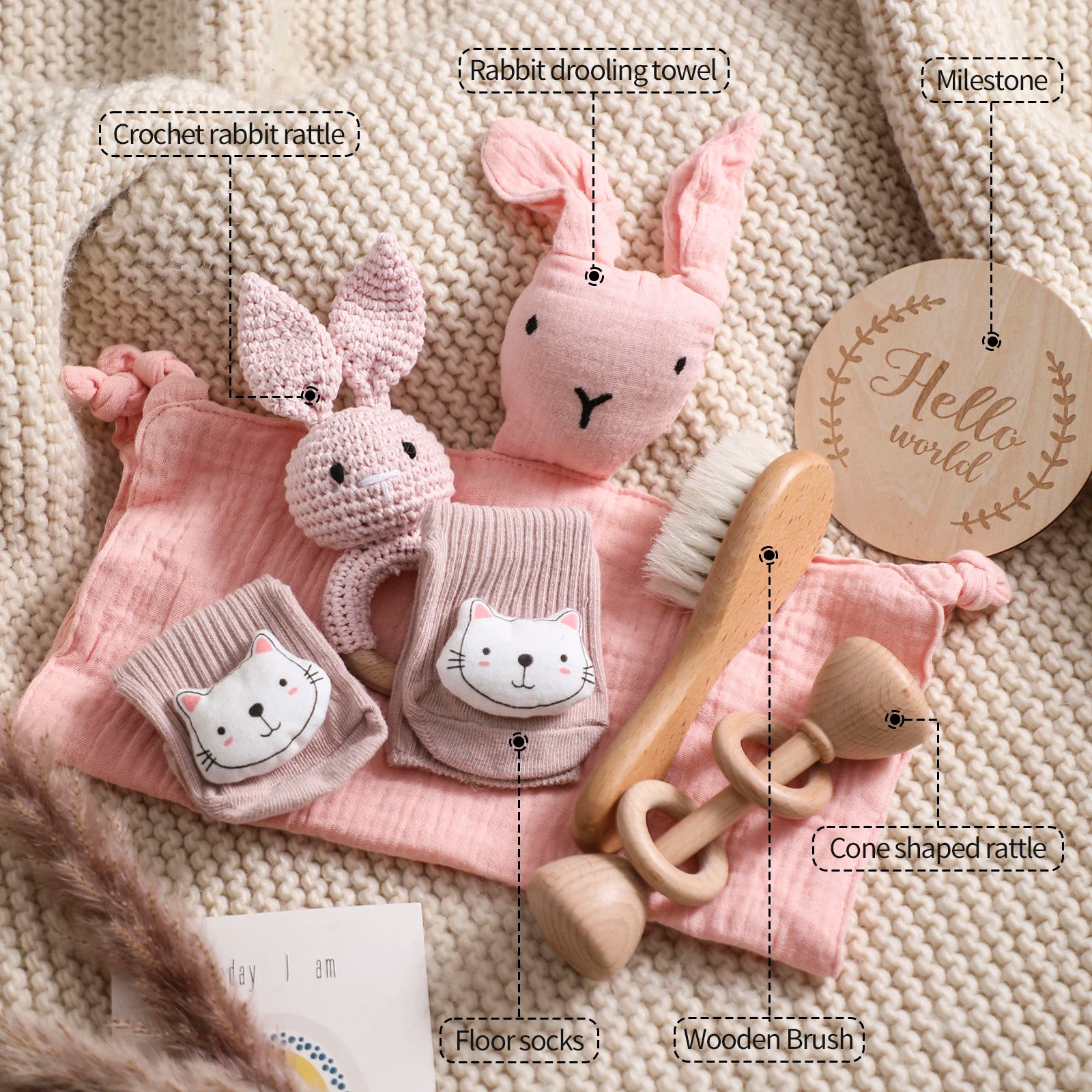 Coffret naissance 7 pièces – Eveil & tendresse