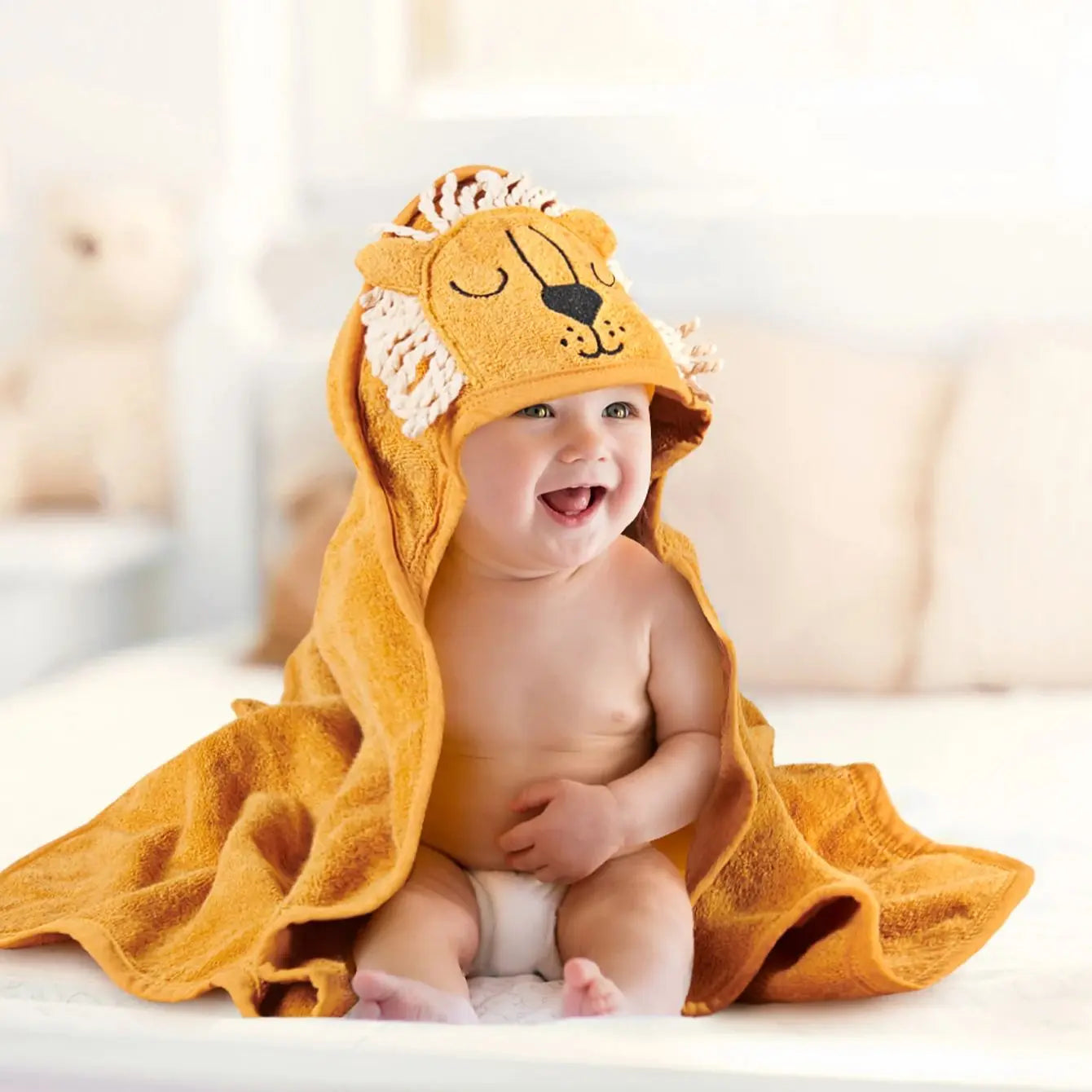 Serviette de bain bébé 90×90 cm – Douceur & absorption