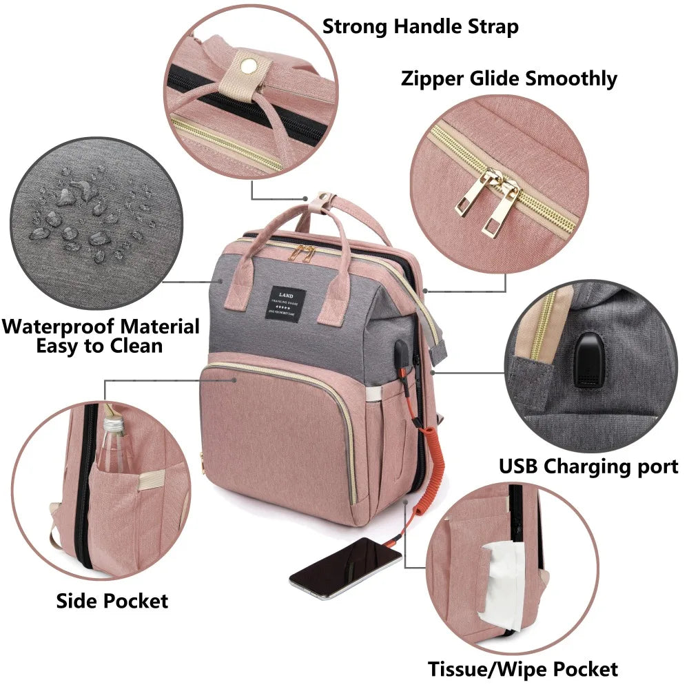 Sac à langer multifonction avec port USB
