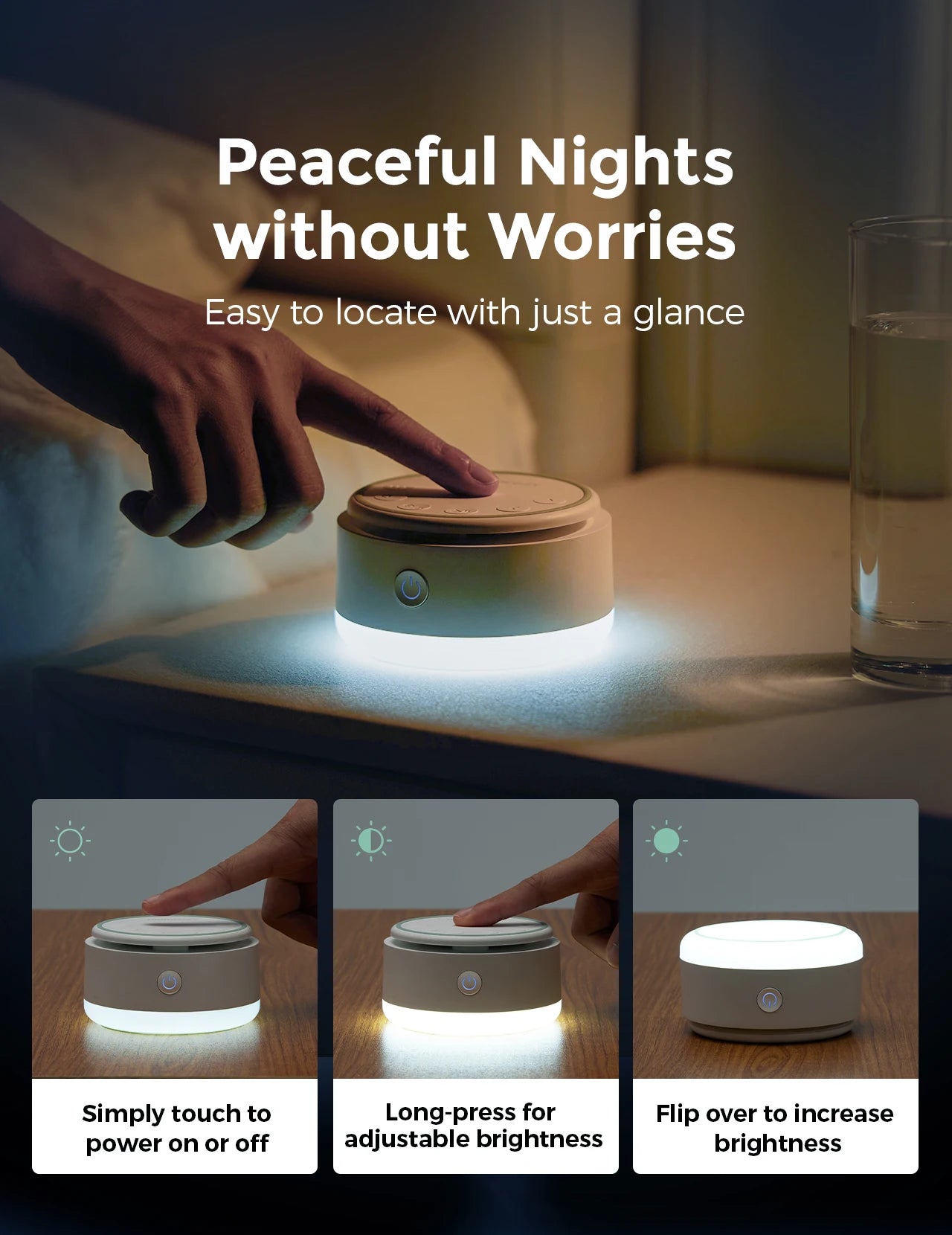 Boite à bruits blancs portable avec veilleuse intégrée MOMCOZY