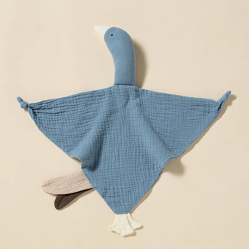 Doudou bébé cygne colorié en coton