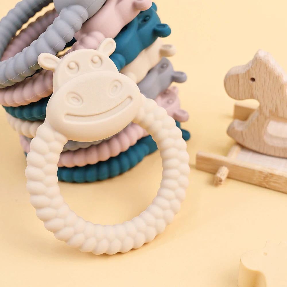 Anneau de dentition silicone hippopotame