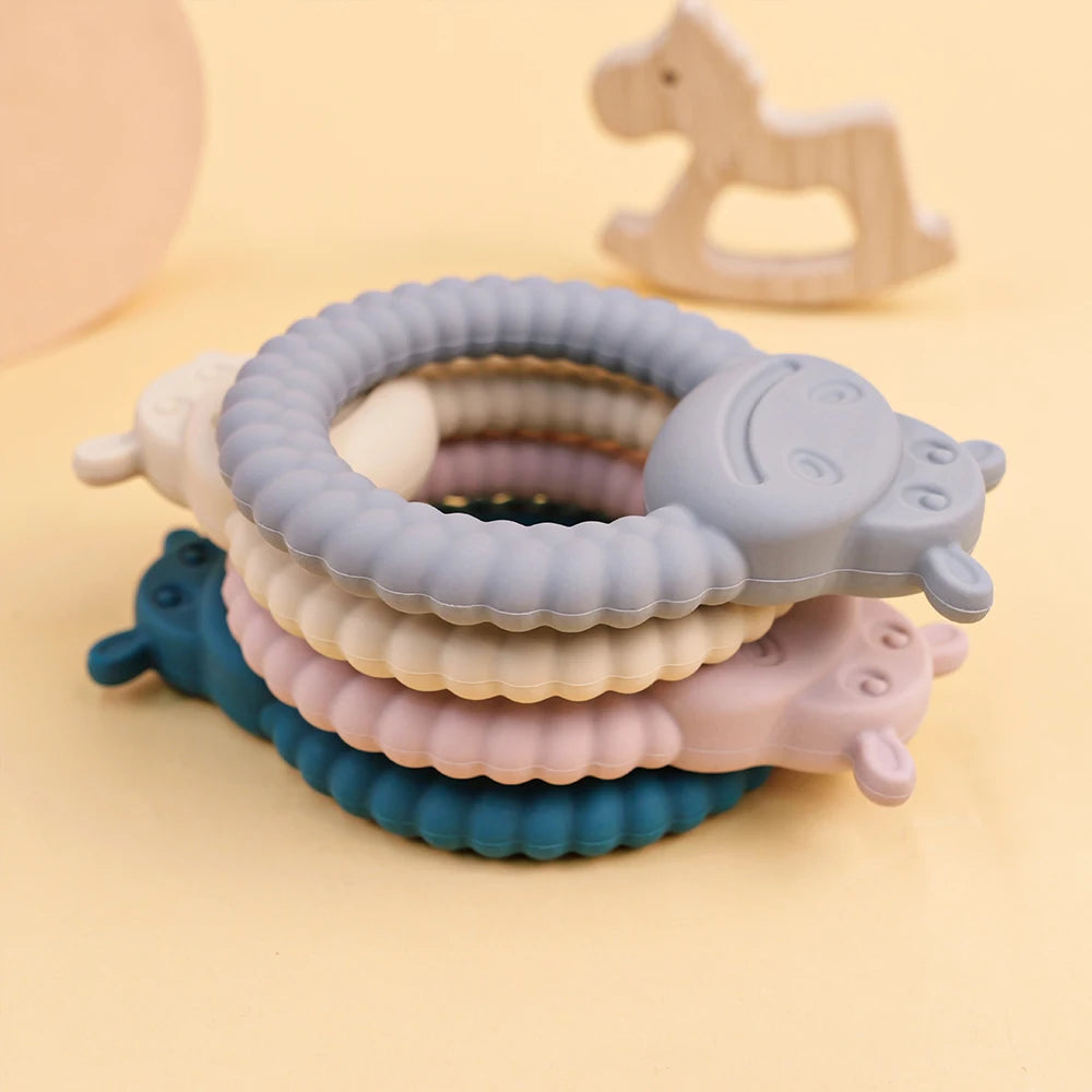 Anneau de dentition silicone hippopotame