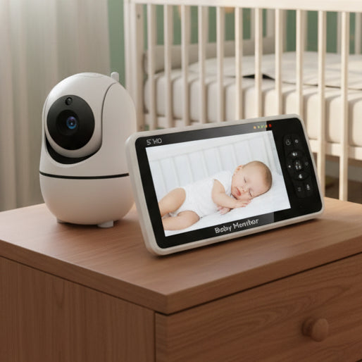 Babyphone vidéo 5 pouces avec écran HD et caméra orientable