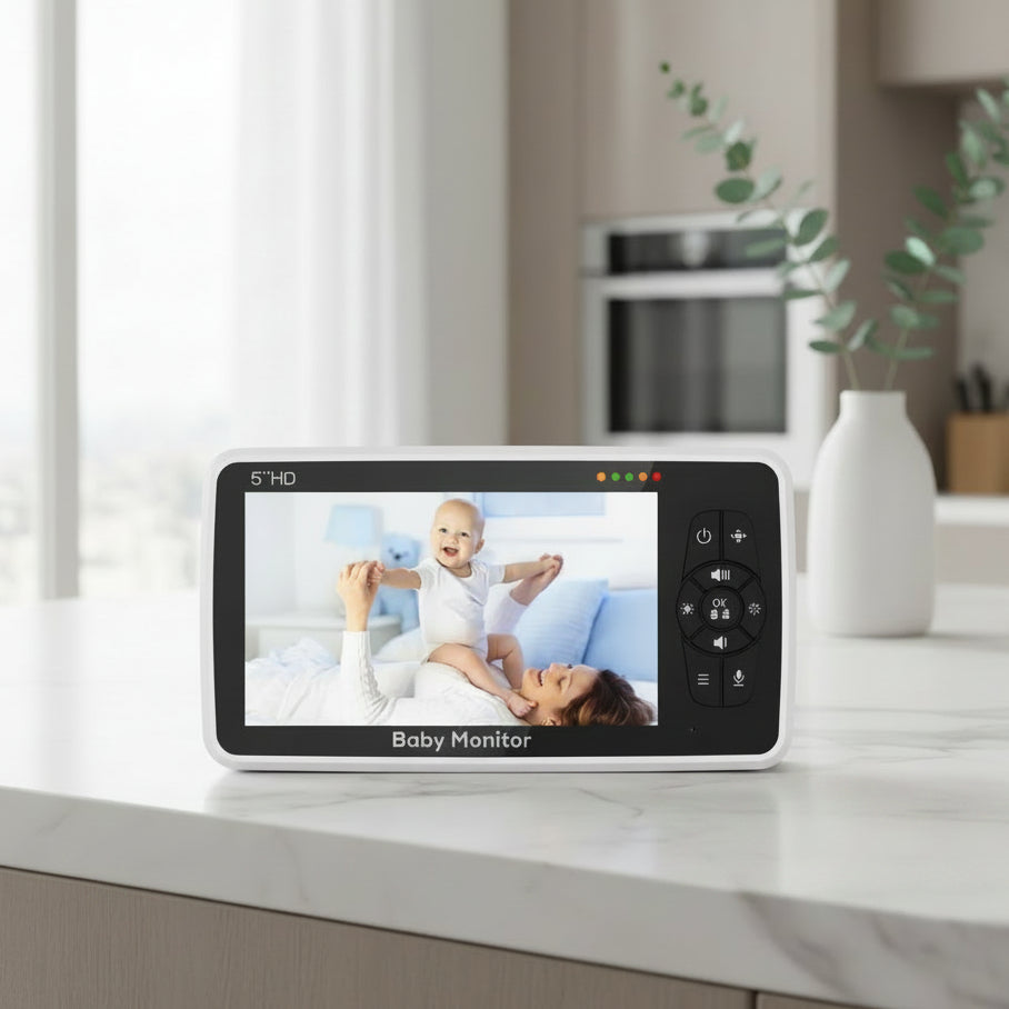 Babyphone vidéo 5 pouces avec écran HD et caméra orientable