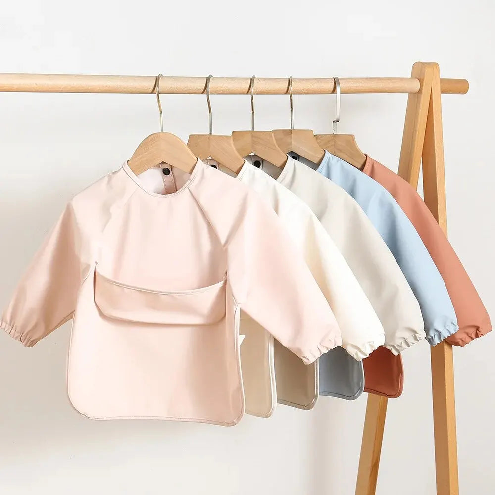 Bavoir tablier bébé imperméable à manches longues