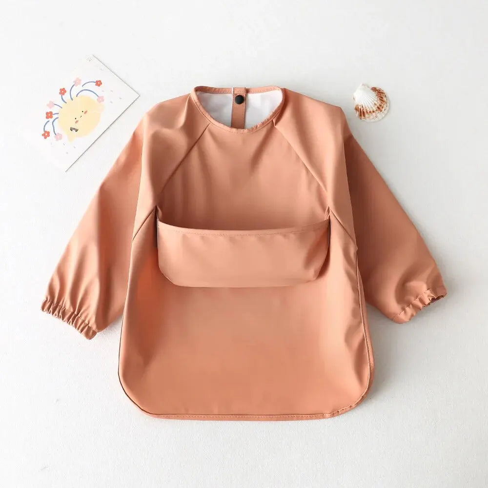 Bavoir tablier bébé imperméable à manches longues