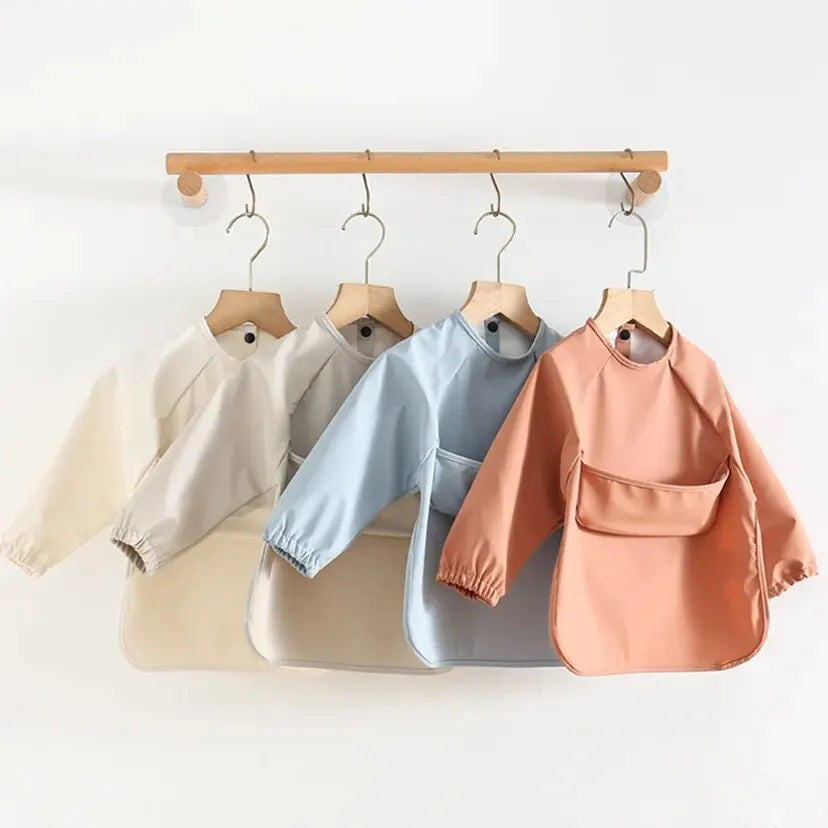 Bavoir tablier bébé imperméable à manches longues