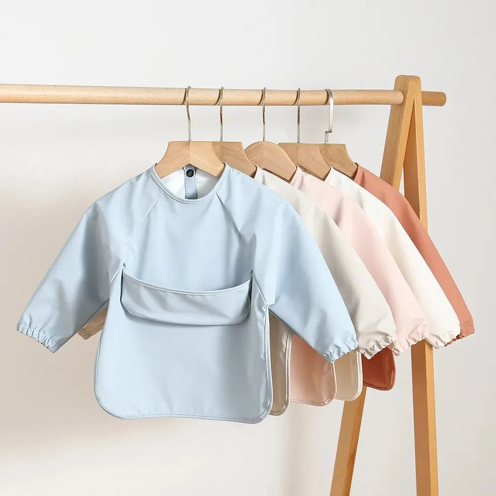 Bavoir tablier bébé imperméable à manches longues