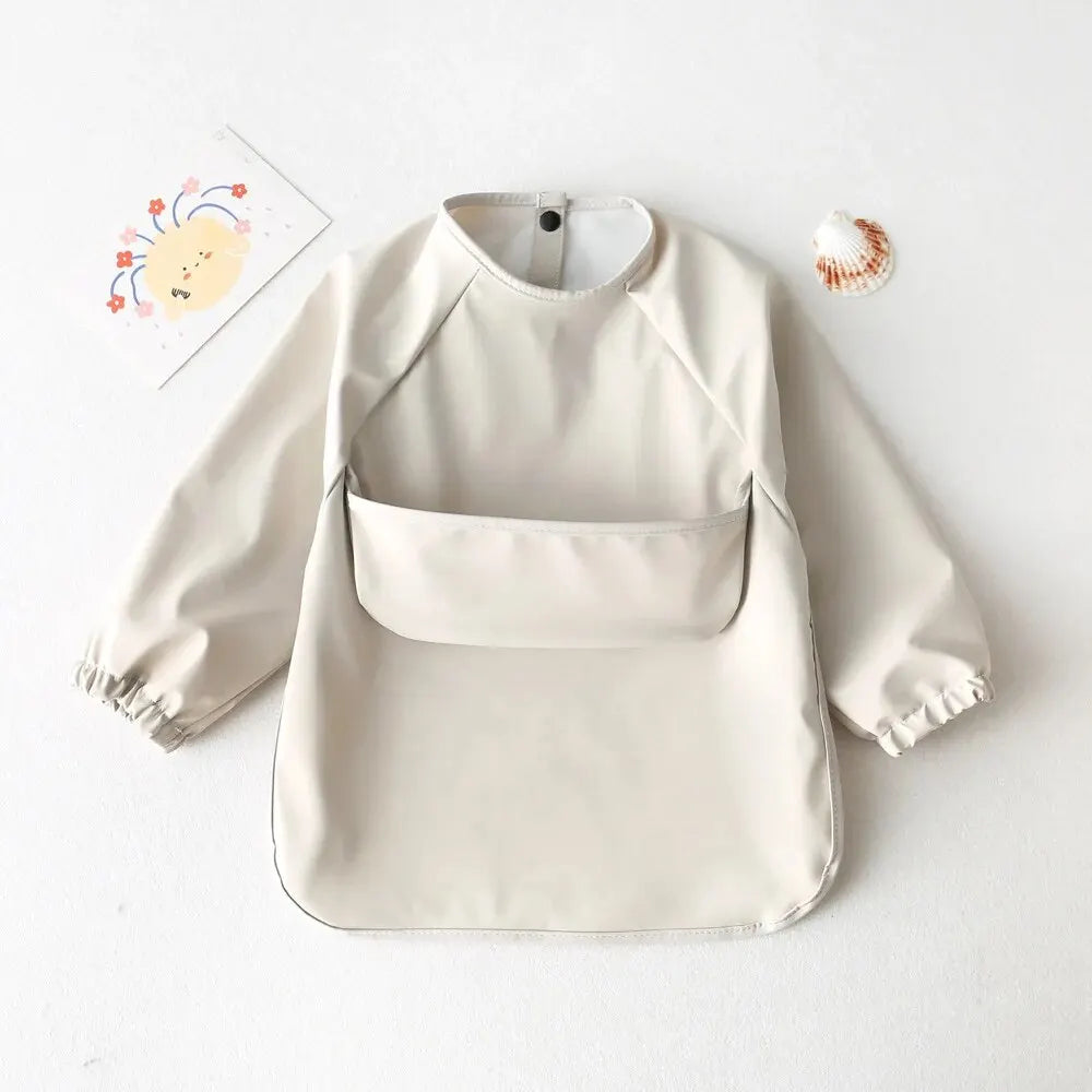 Bavoir tablier bébé imperméable à manches longues
