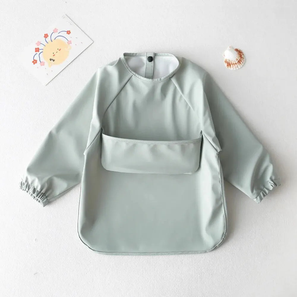 Bavoir tablier bébé imperméable à manches longues