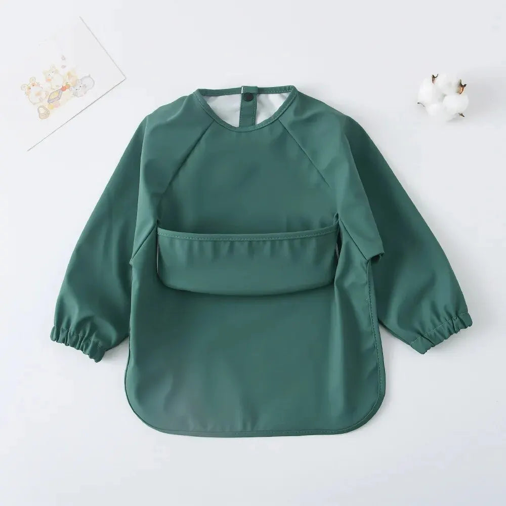 Bavoir tablier bébé imperméable à manches longues