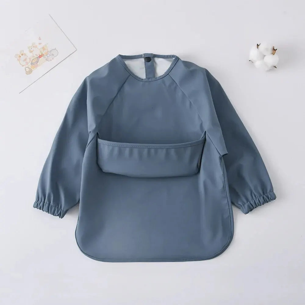 Bavoir tablier bébé imperméable à manches longues