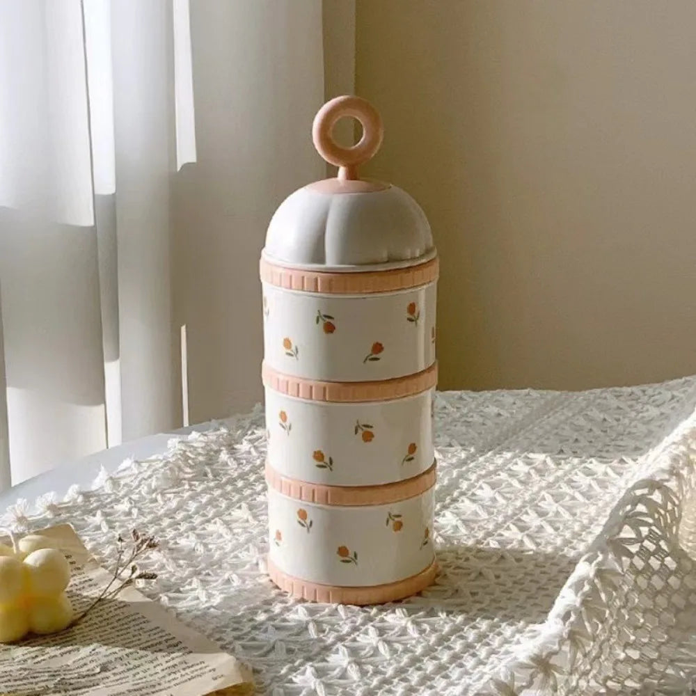 Boite doseuse de lait à motifs 3 compartiments