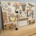 Busy board Montessori en bois avec portes et serrures