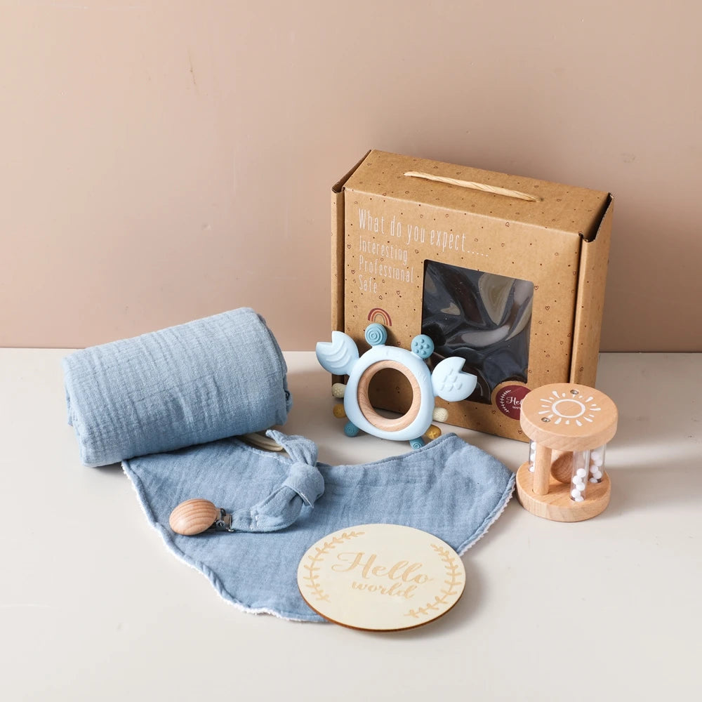 Coffret cadeau bébé complet – Douceur & éveil | Idéal naissance, baptême & baby shower