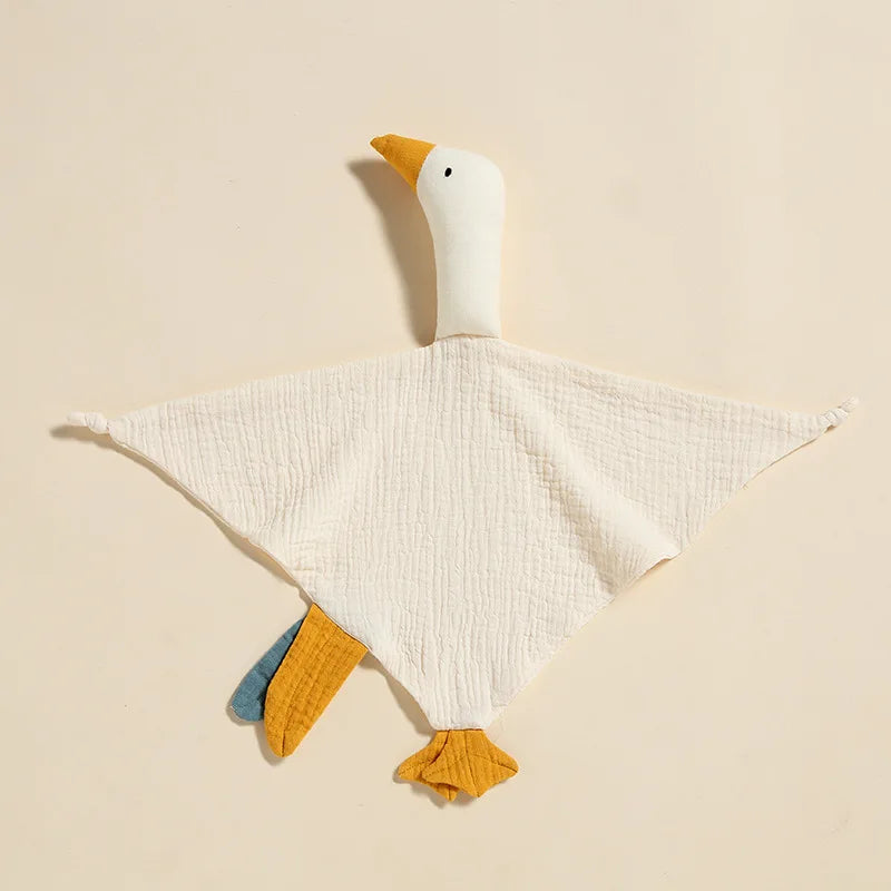 Doudou bébé cygne colorié en coton