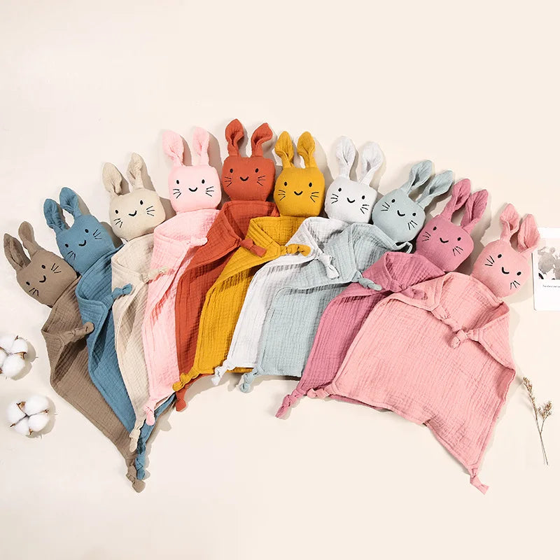 Doudou lange en mousselin bébé lapin