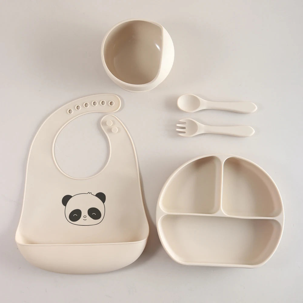 Ensemble de vaisselle en silicone pratique - mignon et sécurisé