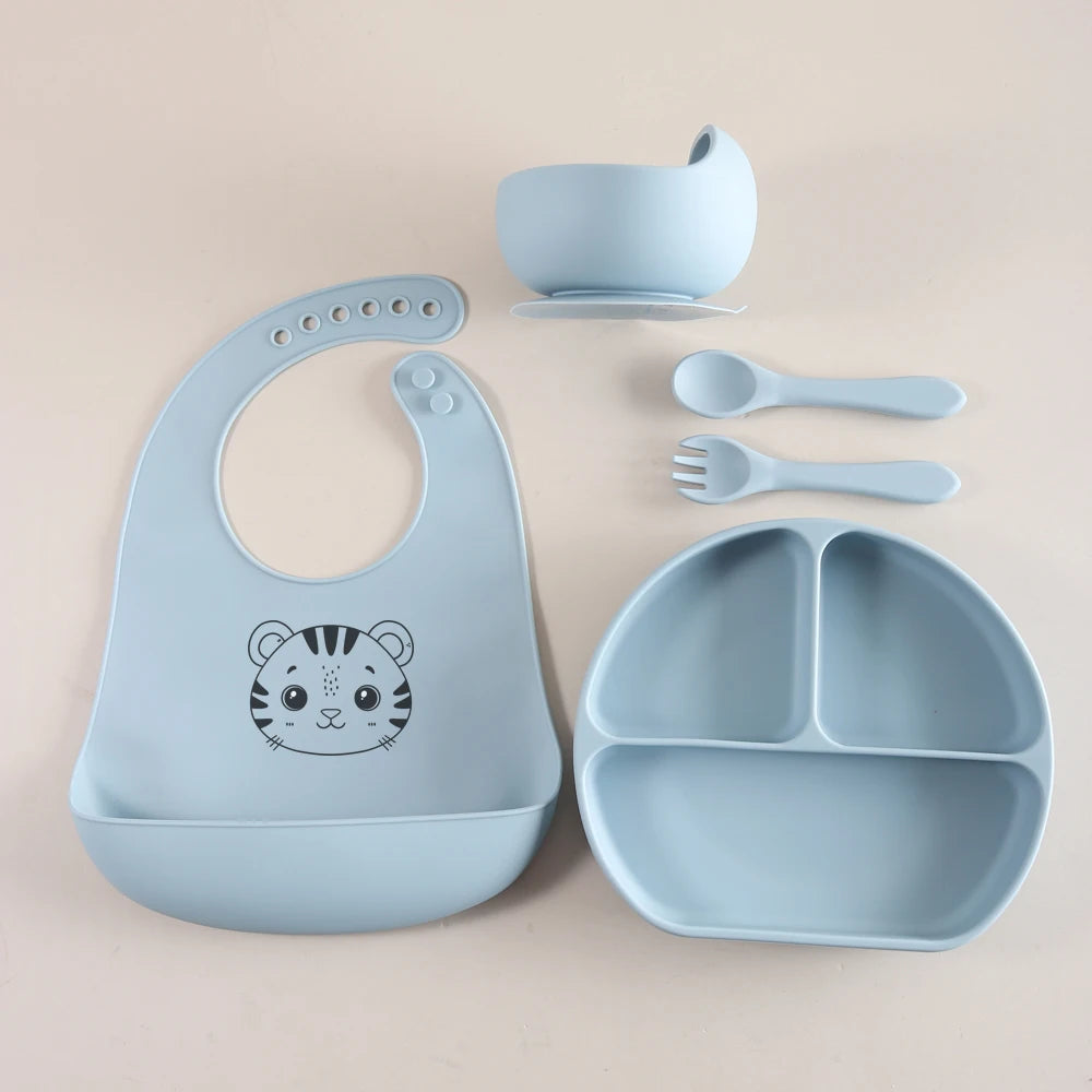 Ensemble de vaisselle en silicone pratique - mignon et sécurisé