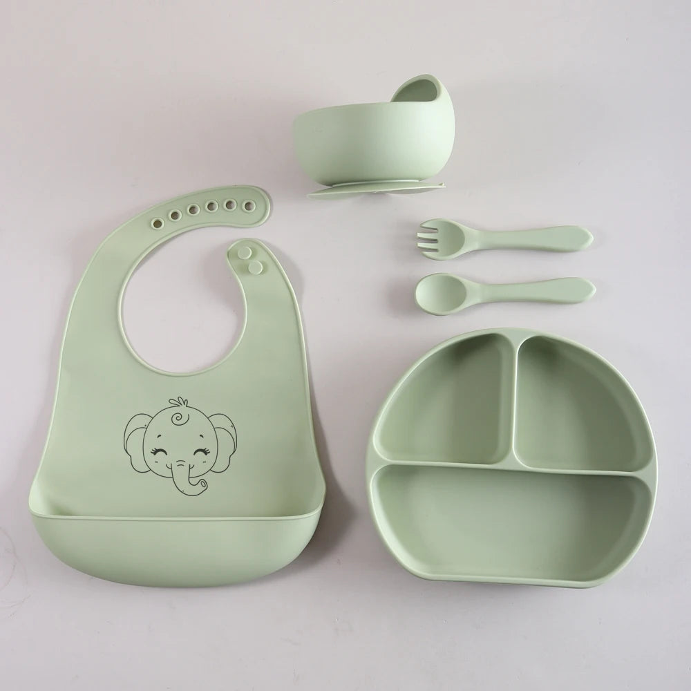 Ensemble de vaisselle en silicone pratique - mignon et sécurisé