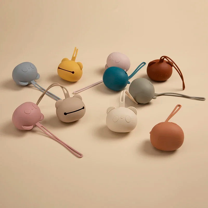 Boite à tétine en silicone panda sans BPA