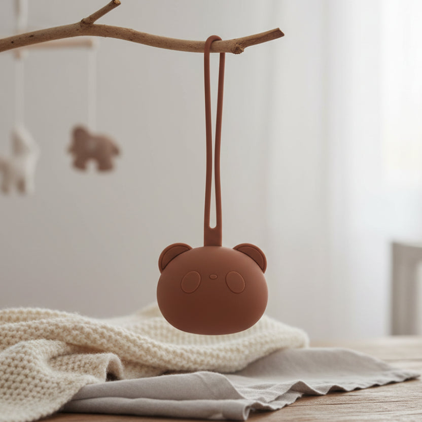 Boite à tétine en silicone panda sans BPA