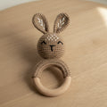 Hochet bébé anneau en bois et crochet
