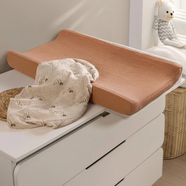 Lot de deux housses de matelas à langer en coton