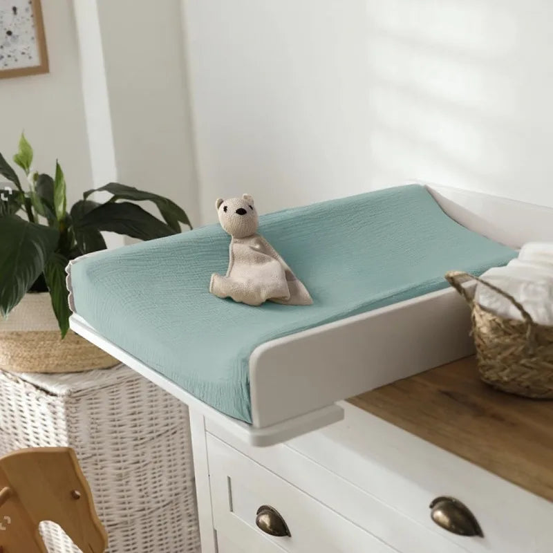 Lot de deux housses de matelas à langer en coton