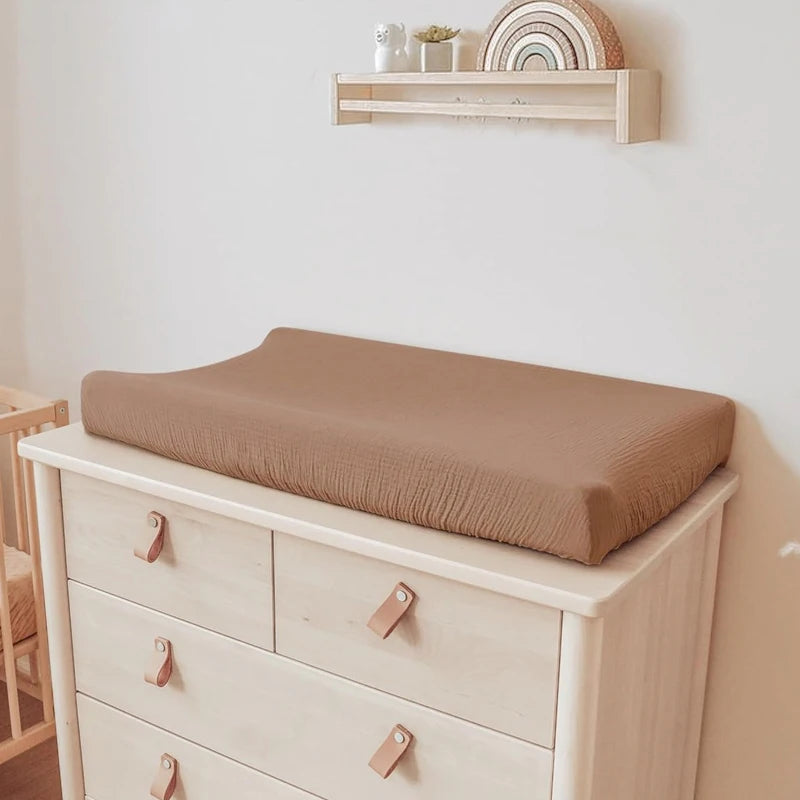 Lot de deux housses de matelas à langer en coton