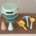 Set jouets de plage 7-en-1 seau pliable pelle râteau moules à glace
