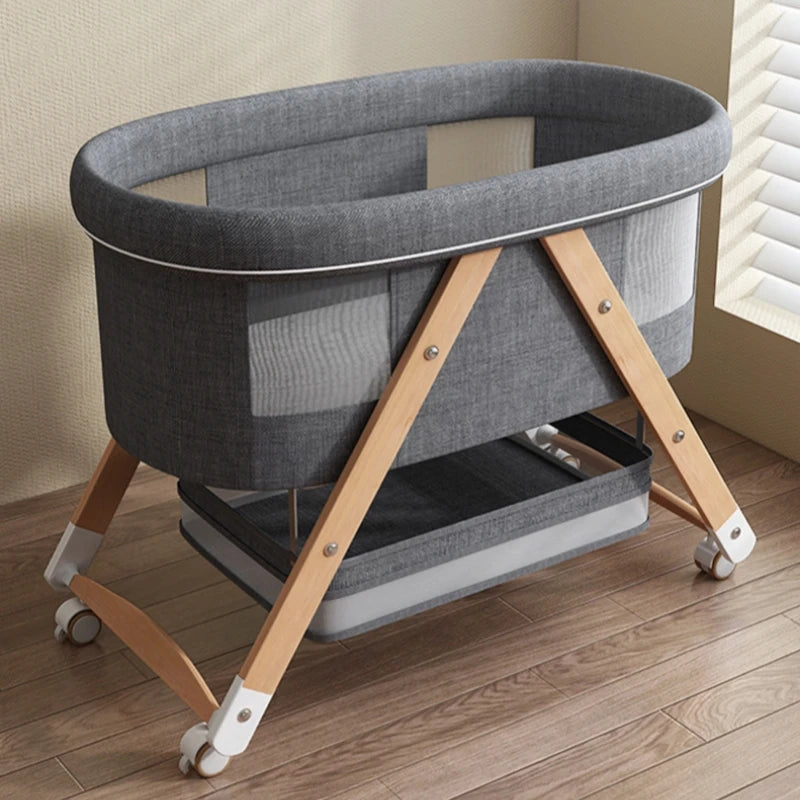 Lit bébé bascule pliant multifonction en bois certifié CE