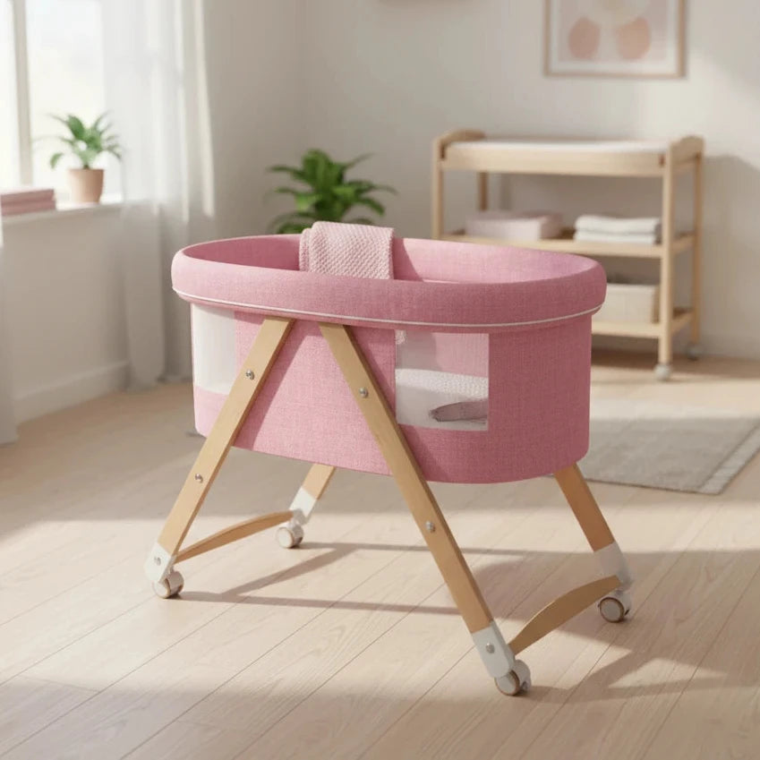 Lit bébé bascule pliant multifonction en bois certifié CE