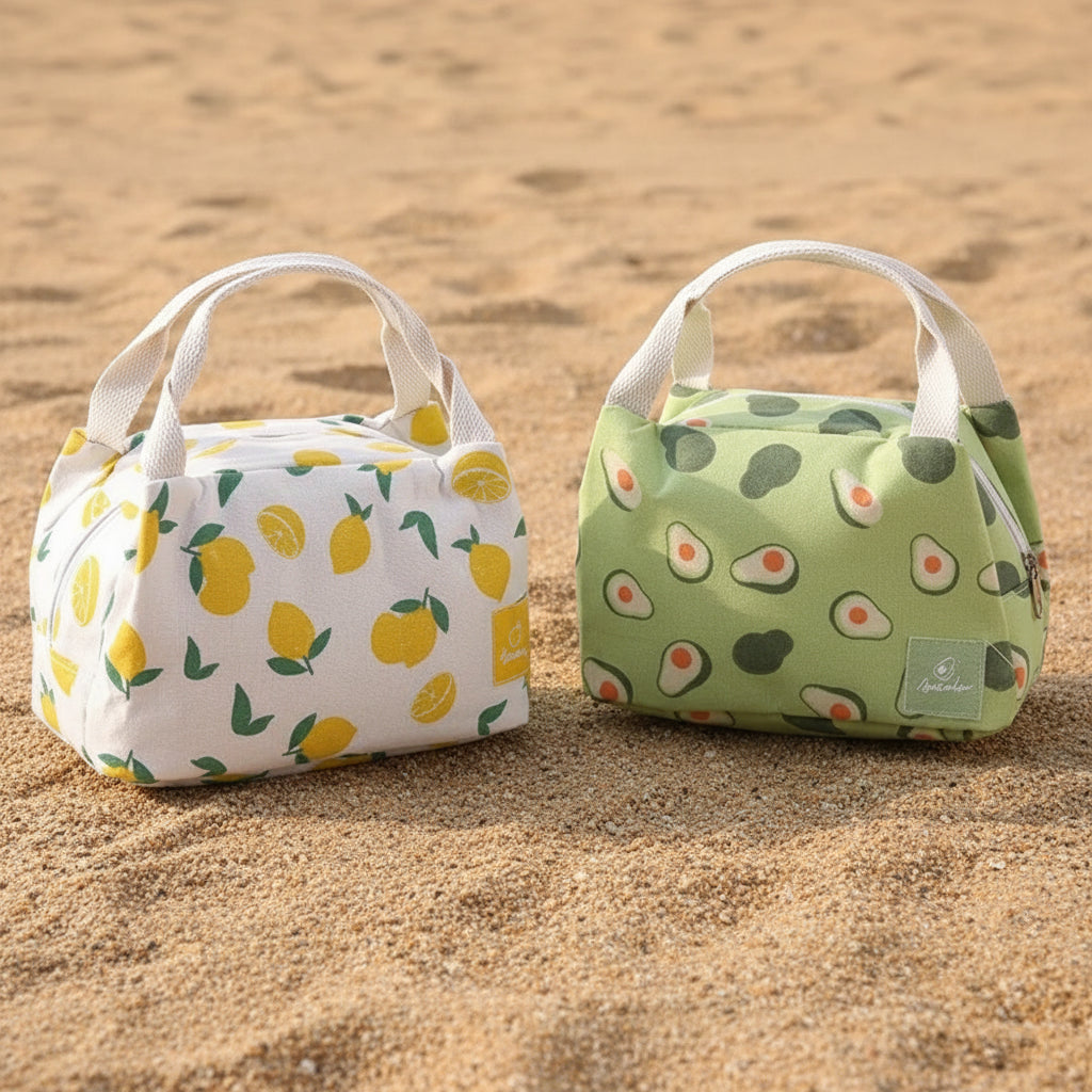 Lunch bag isotherme enfant motifs fruités toile canvas