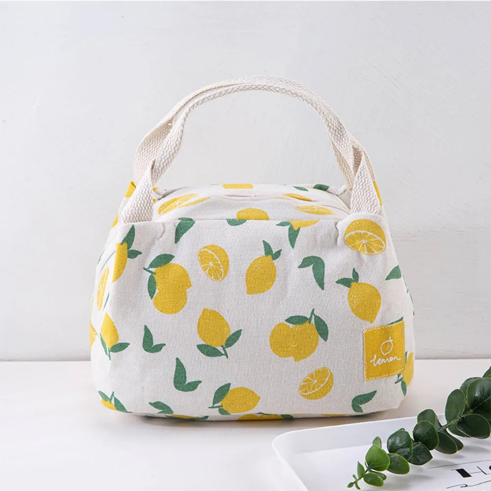 Lunch bag isotherme enfant motifs fruités toile canvas