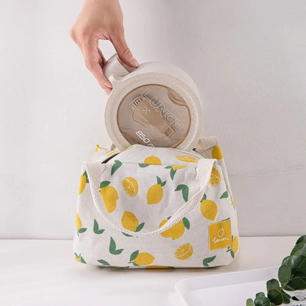 Lunch bag isotherme enfant motifs fruités toile canvas