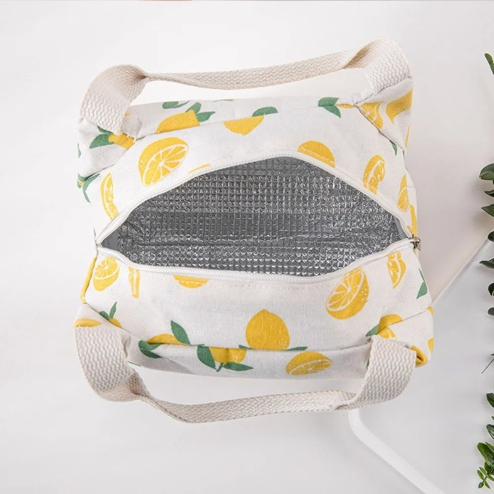 Lunch bag isotherme enfant motifs fruités toile canvas