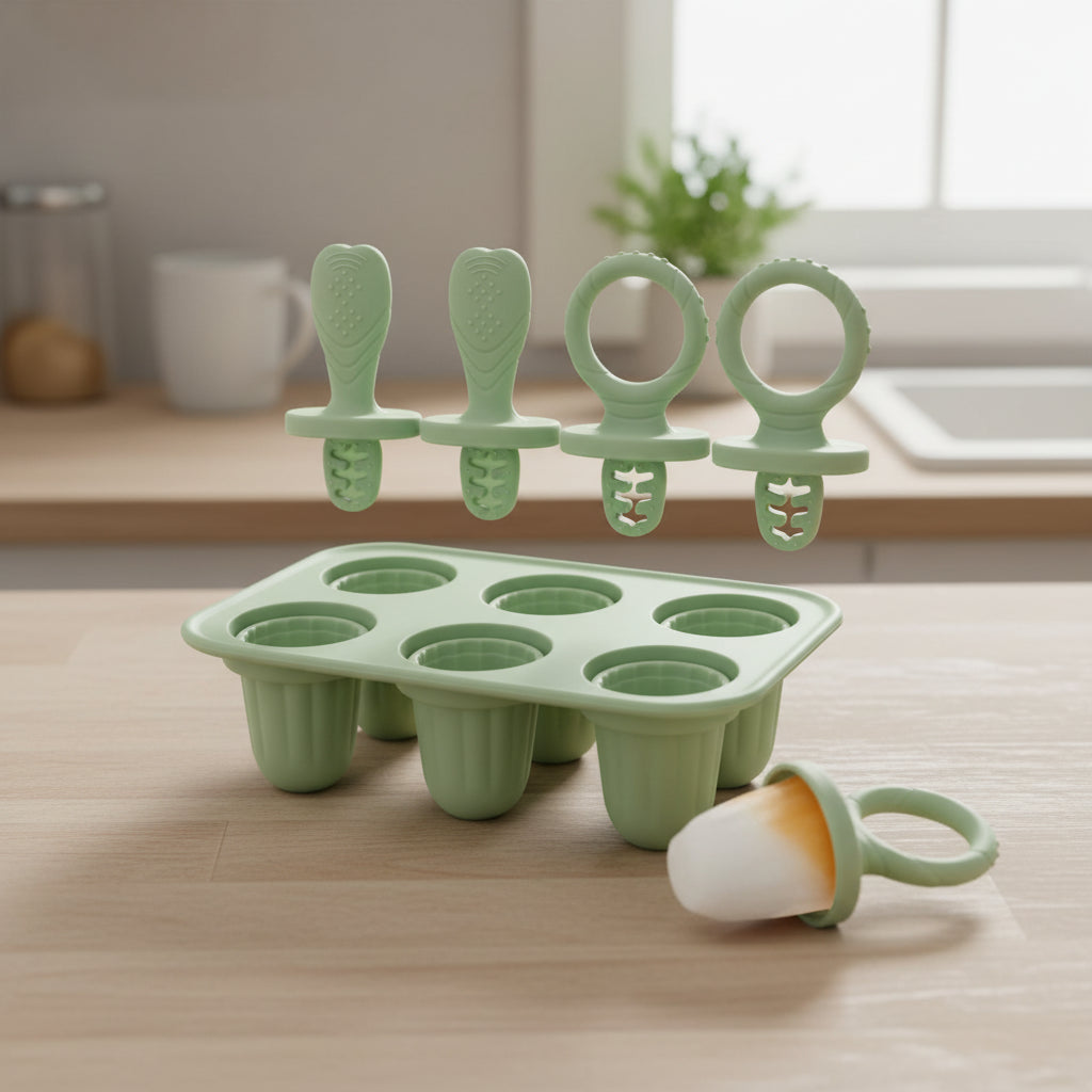 Moule à glace bébé en silicone 6 compartiments