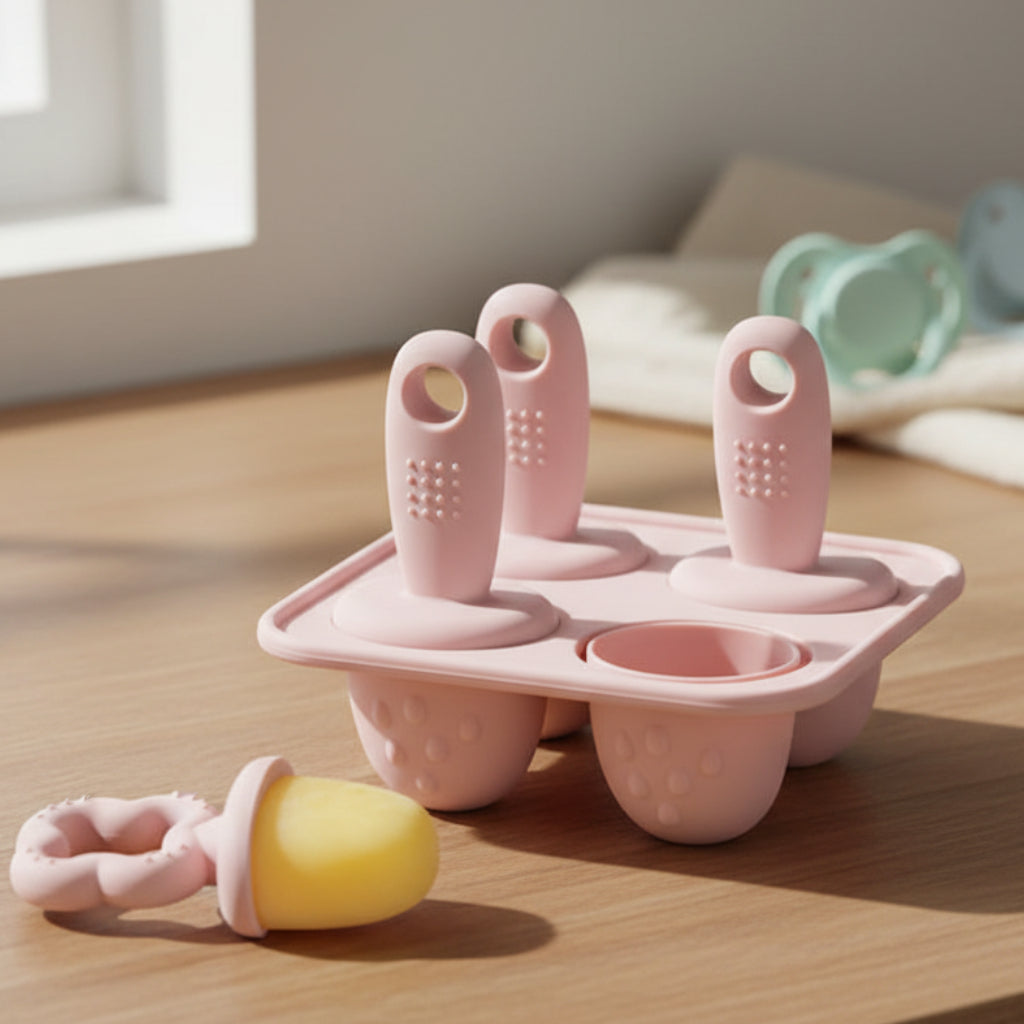 Moule à glace pour bébé en silicone 4 compartiments