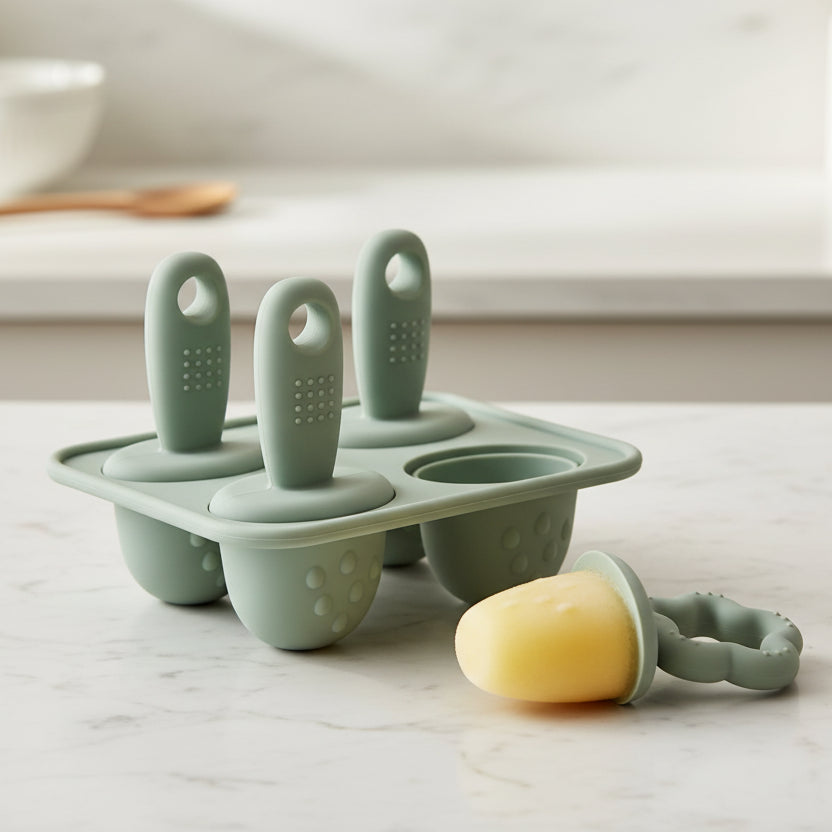 Moule à glace pour bébé en silicone 4 compartiments