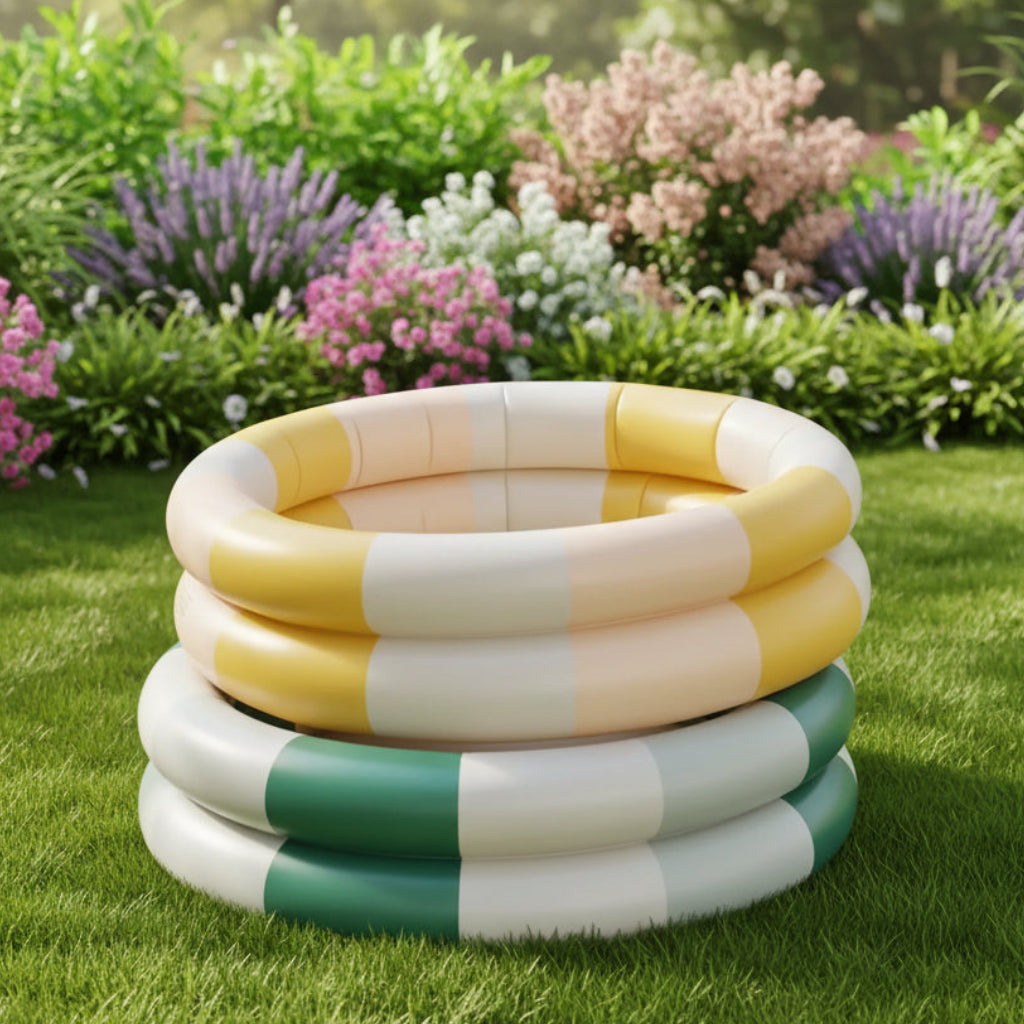 Piscine gonflable bébé 90 cm design rétro PVC épaissi